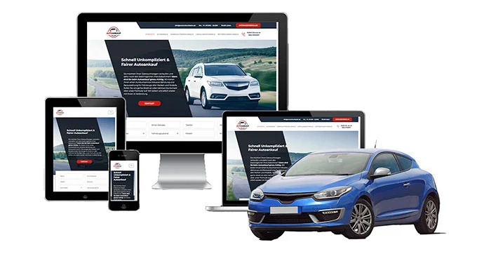 Ankaufseite mobil – Autoankauf Stadtoldendorf mit rotem PKW